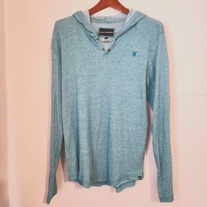 Hurley Light Blue Hooded Long Sleeve Shirt